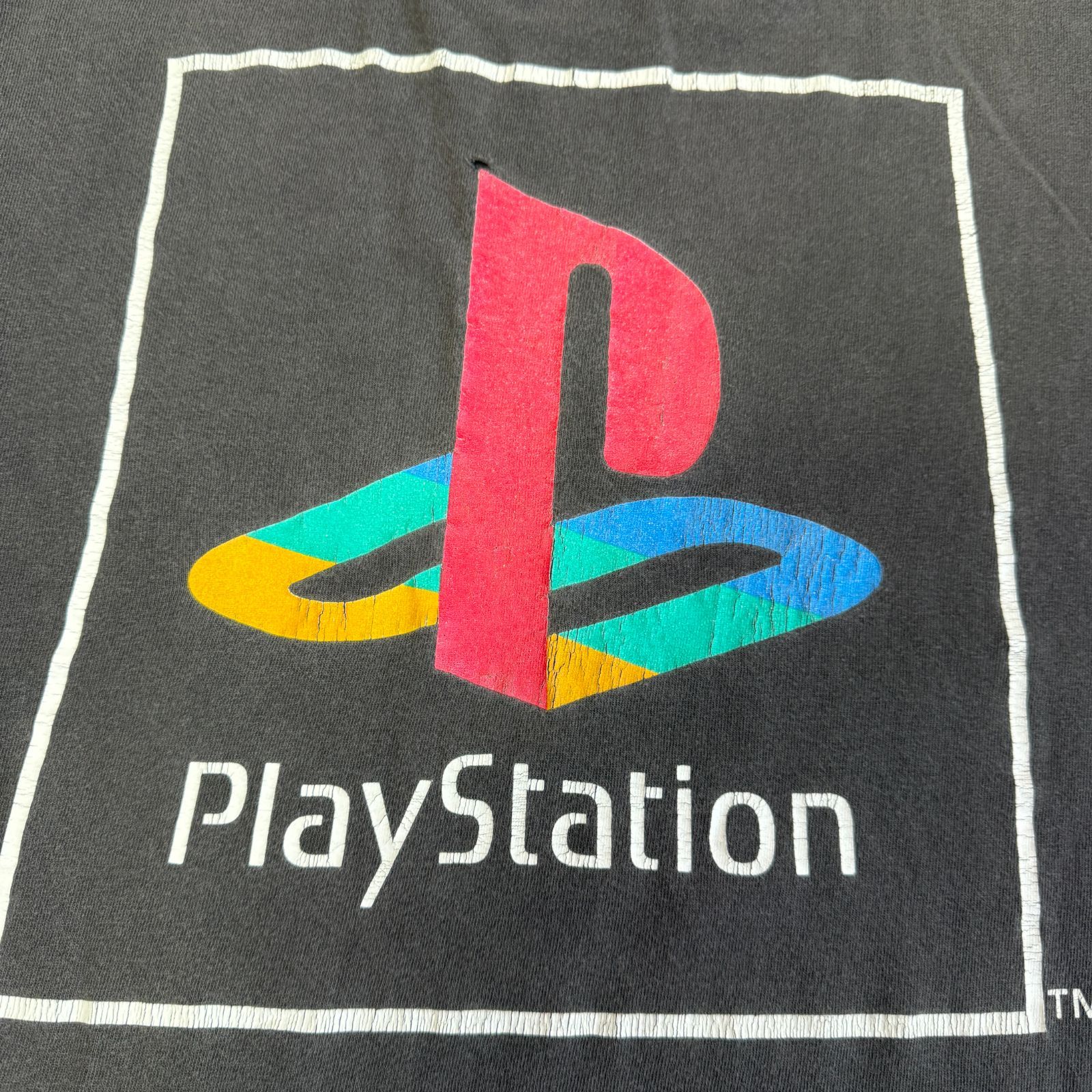 ビンテージ PlayStation Tシャツ 90s 古着　y2k プロモ 90s PlayStation ロゴ プリント Tシャツ Mサイズ プレイステーション
