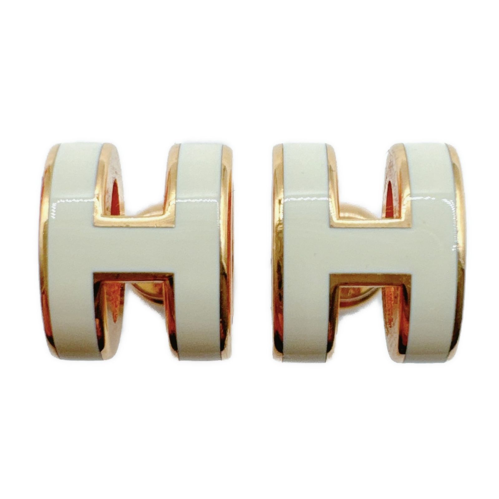 エルメスミニ ポップアッシュピアス白