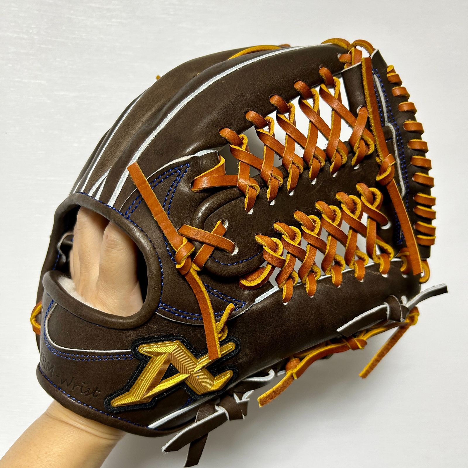 ☆最高級☆ ミズノプロ 硬式 内野手 ゴールド 全紐交換 良型◎ 革質