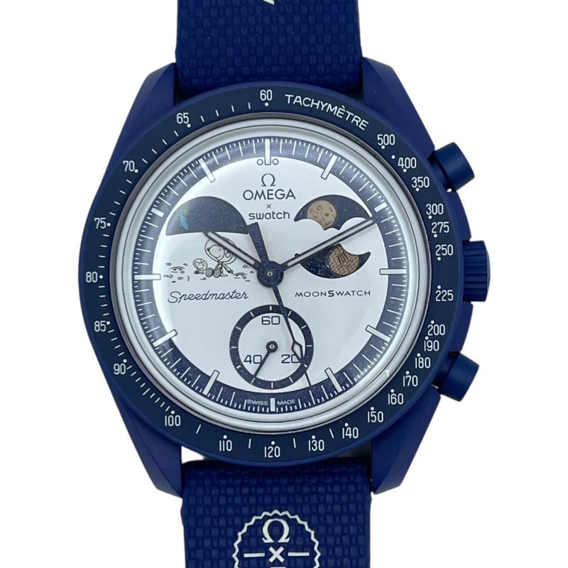 スウォッチ swatch ムーンスウォッチミッショントゥアースフェイズ ムーンシャインゴールド SO33N702L ホワイト バイオセラミック クオーツ メンズ 腕時計