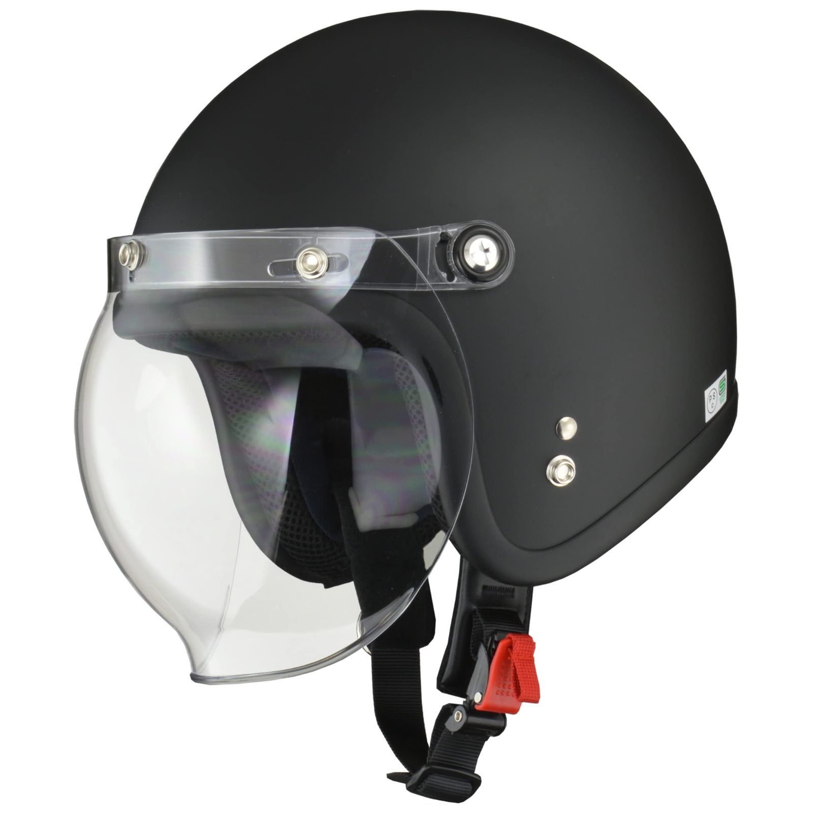 リード工業(LEAD) バイク用ジェットヘルメット MOUSSE(ムース)マットハーフブラック フリー(57-60cm未満) -