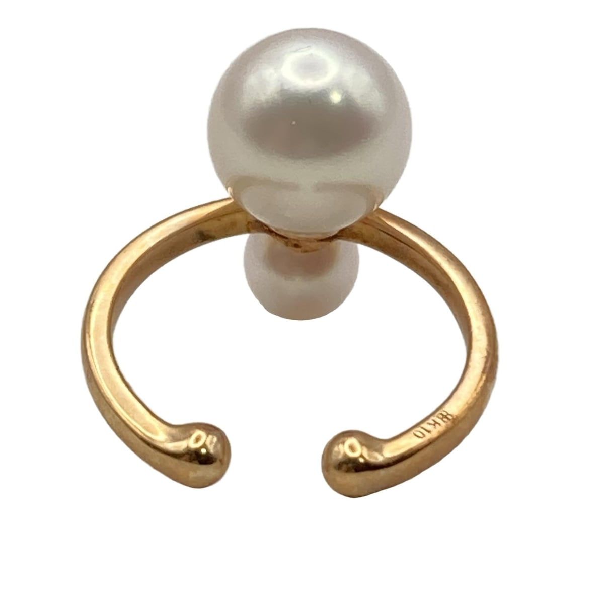 Hirotaka ヒロタカ イヤリング - K10PG×白 イヤーカフ 片側