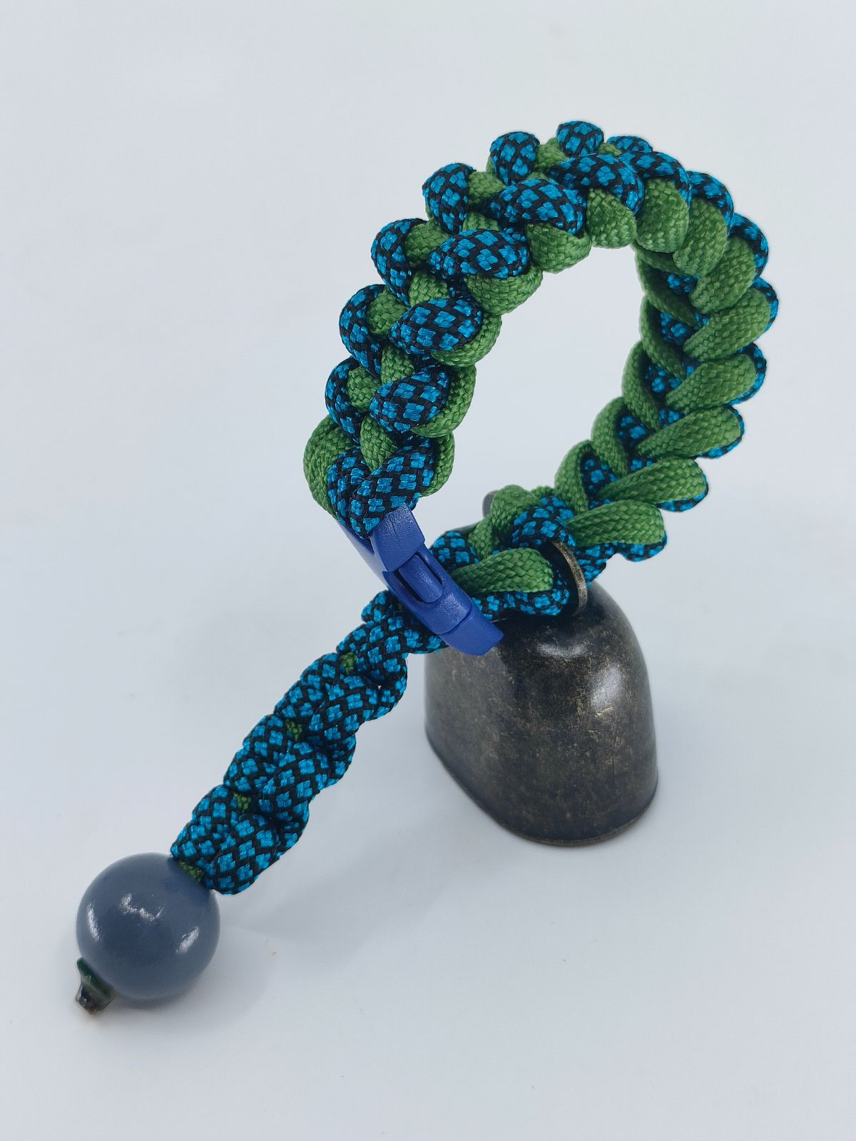 【Φ40mm LLサイズ】自転車用ベル(熊鈴)トレンディベル【ターコイズバイカラー×アーミーグリーン】No.260