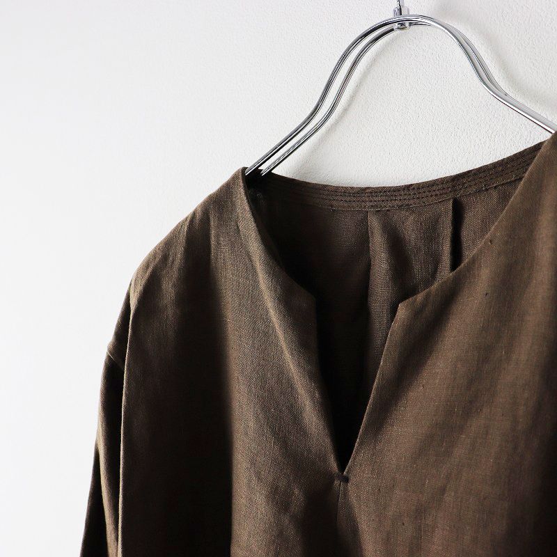 パレスパレス　リネンワンピース パラスパレス Pal'las Palace リネン キーネックワンピース 2/ブラウン