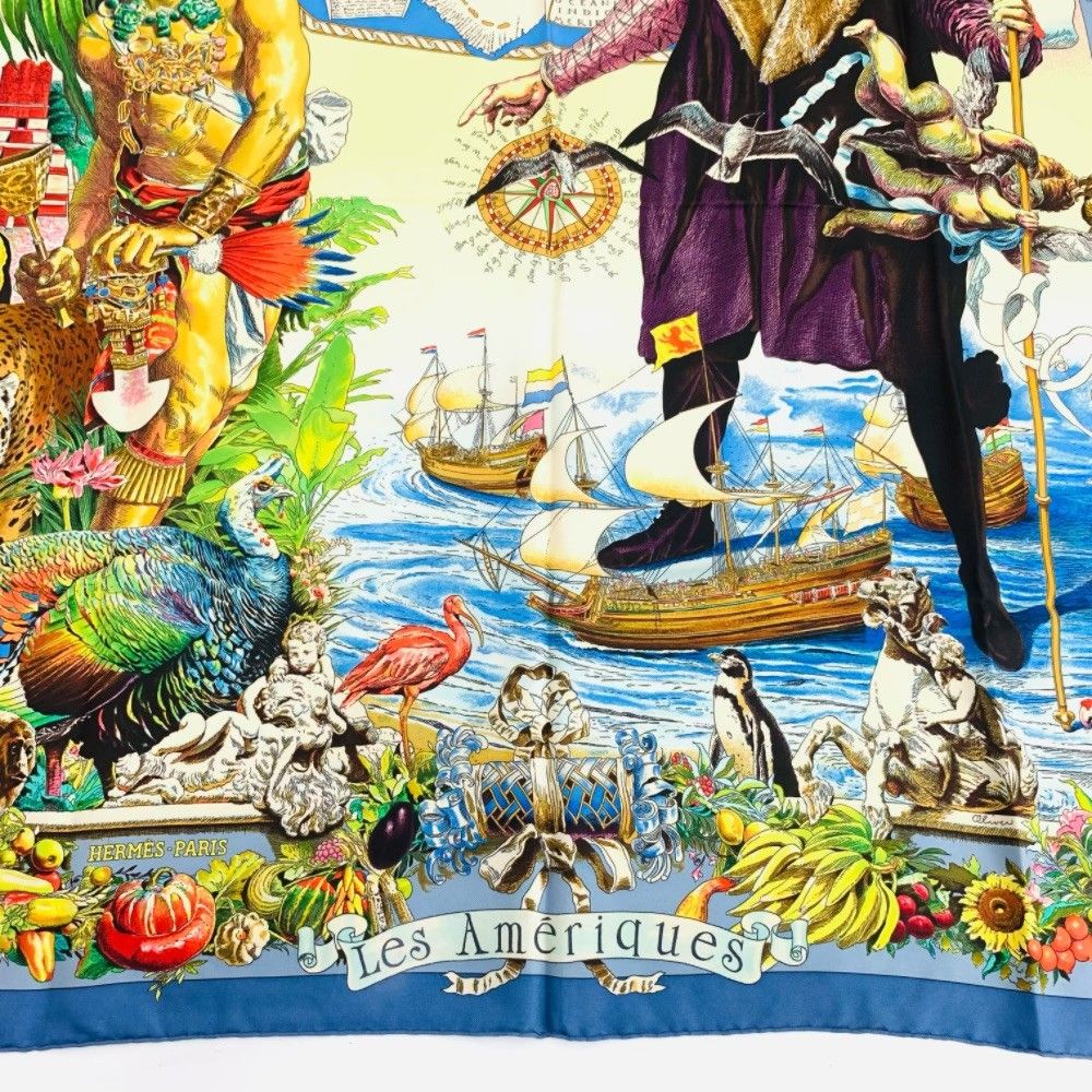 【驚きの値段】 希少 美品 HERMES アメリカ大陸 Ameriques Les カレ90 エルメス 小物