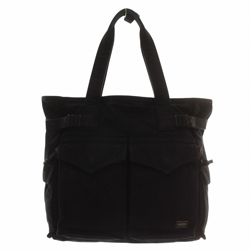 ポーター PORTER 吉田カバン トートバッグ ハンド キャンバス ロゴ 黒