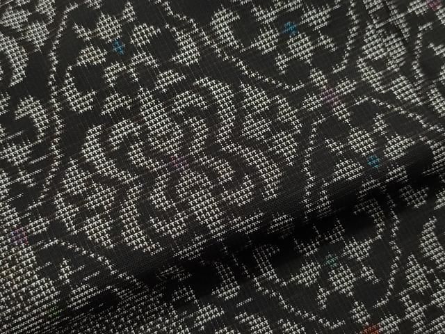 平和屋着物○本場大島紬 9マルキ 泥染め 吉祥花文 正絹 逸品