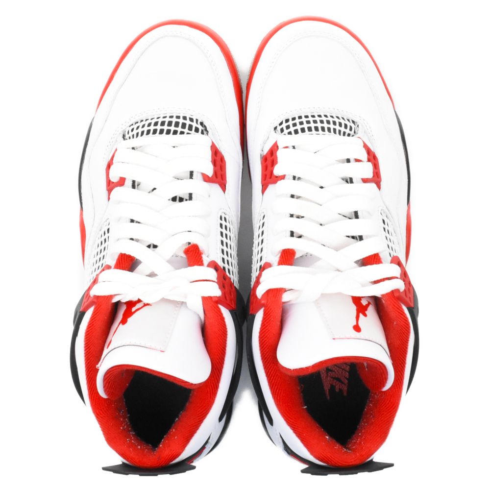 NIKE (ナイキ) AIR JORDAN 4 RETRO FIRE RED エアジョーダン4 ファイアーレッド ハイカットスニーカー ホワイト/レッド  US8/26cm DC7770-160 - メルカリ