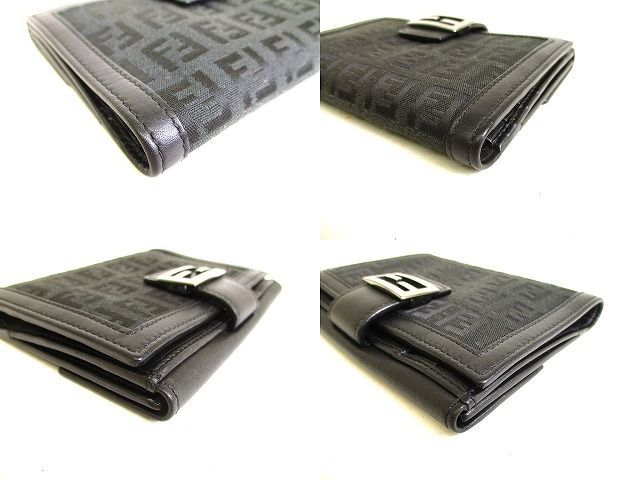 【未使用】ヴィンテージ FENDI ズッキーノ キャンバスレザー 二つ折り財布 フェンディ FENDI ズッキーノ キャンバス レザー 2つ折り 財布
