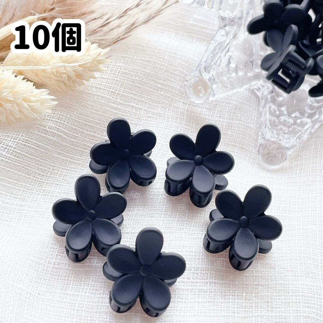花モチーフ ブラックヘアクリップ Alexandre de paris ブラック ヘア