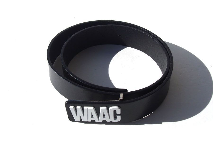 ｜ ｜ワック｜WAAC｜ロゴバックルベルト｜レディース｜ブラック