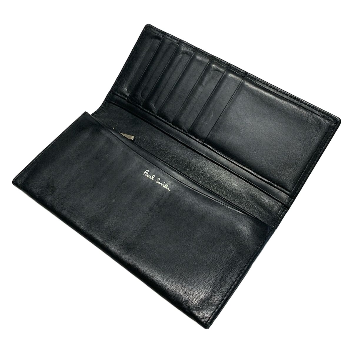 今だけ！限定値引き！Paul Smith 黒 レザー 長財布 PaulSmith(ポールスミス) 長財布 - 黒×レッド×マルチ レザー