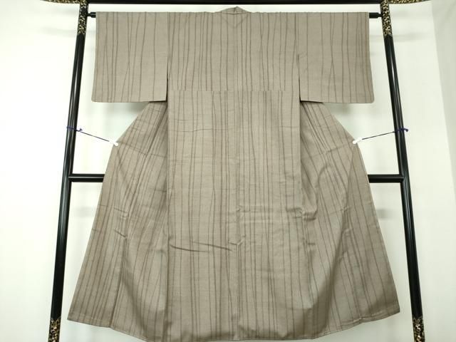 平和屋着物○上質な紬 よろけ縞 鈴乃屋扱い 正絹 逸品 未使用  