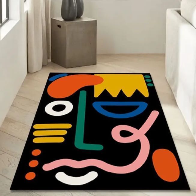 カーペット ラグ 抽象幾何アート ラグ アート 北欧 おしゃれ エリアラグ ソフトベルベットカーペットマット 洗濯機洗い可能 ポリエステル裏地 リビングルーム 寝室 玄関 屋外 モール カフェ
