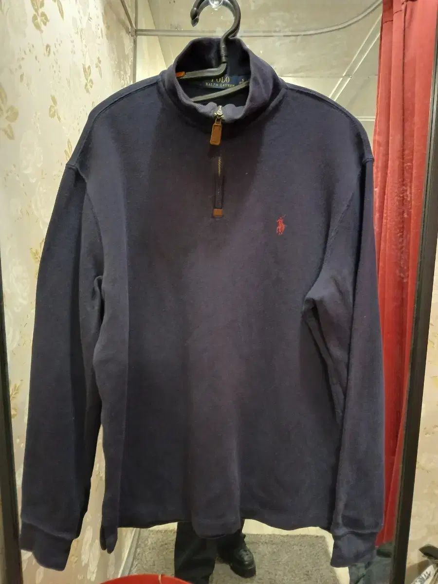 6/19 ポロラルフローレン ネイビー ハーフネック スウェット S