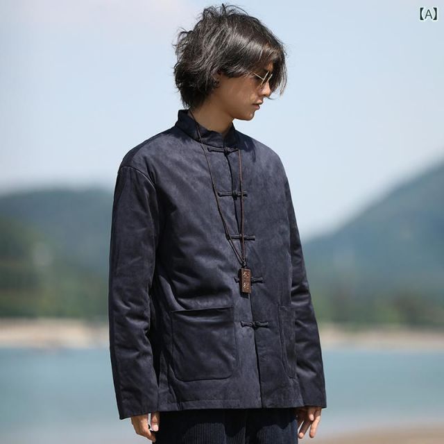 4XL メンズ ファッション 服 男性用 オシャレ シンプル 大人 かっこいい 大きいサイズ ストリート 紳士服 バックル ダウン ジャケット 厚手 ジャケット