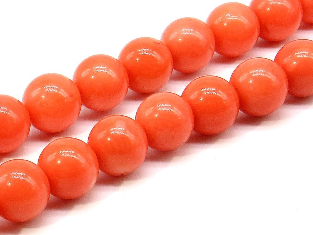 「1連 15cm」 コーラル (オレンジ) 10mm パワーストーン バラ売り 天然石 パワーストーン 連売り ビーズ 穴あき ば