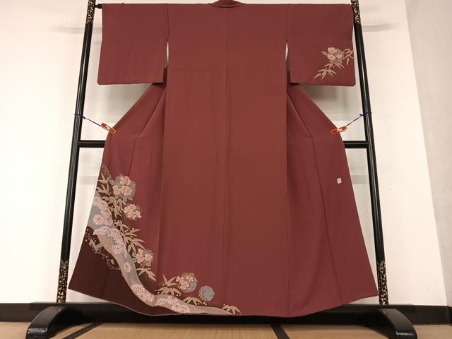 平和屋着物○訪問着 作家物 草花文 暈し染め 金彩 正絹 逸品  