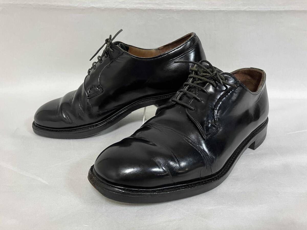 Church’s レザーシューズ ブラック アウトソール28.0cm 25-25.5cm ガラスレザー プレーントゥ ヒビあり チャーチ Vibramソール