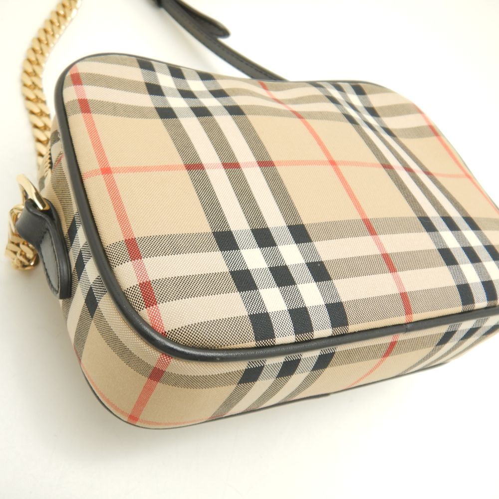 BURBERRY バーバリー SMカメラバッグ 8015946 ショルダーバッグ ヴィンテージチェック キャンバスxレザー ベージュ/251909【中古】