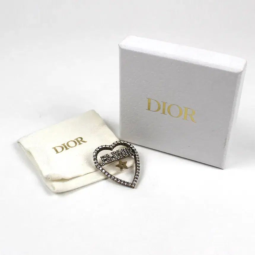ブランド品 ディオール J ADIOR クリスタル ハート ブローチ