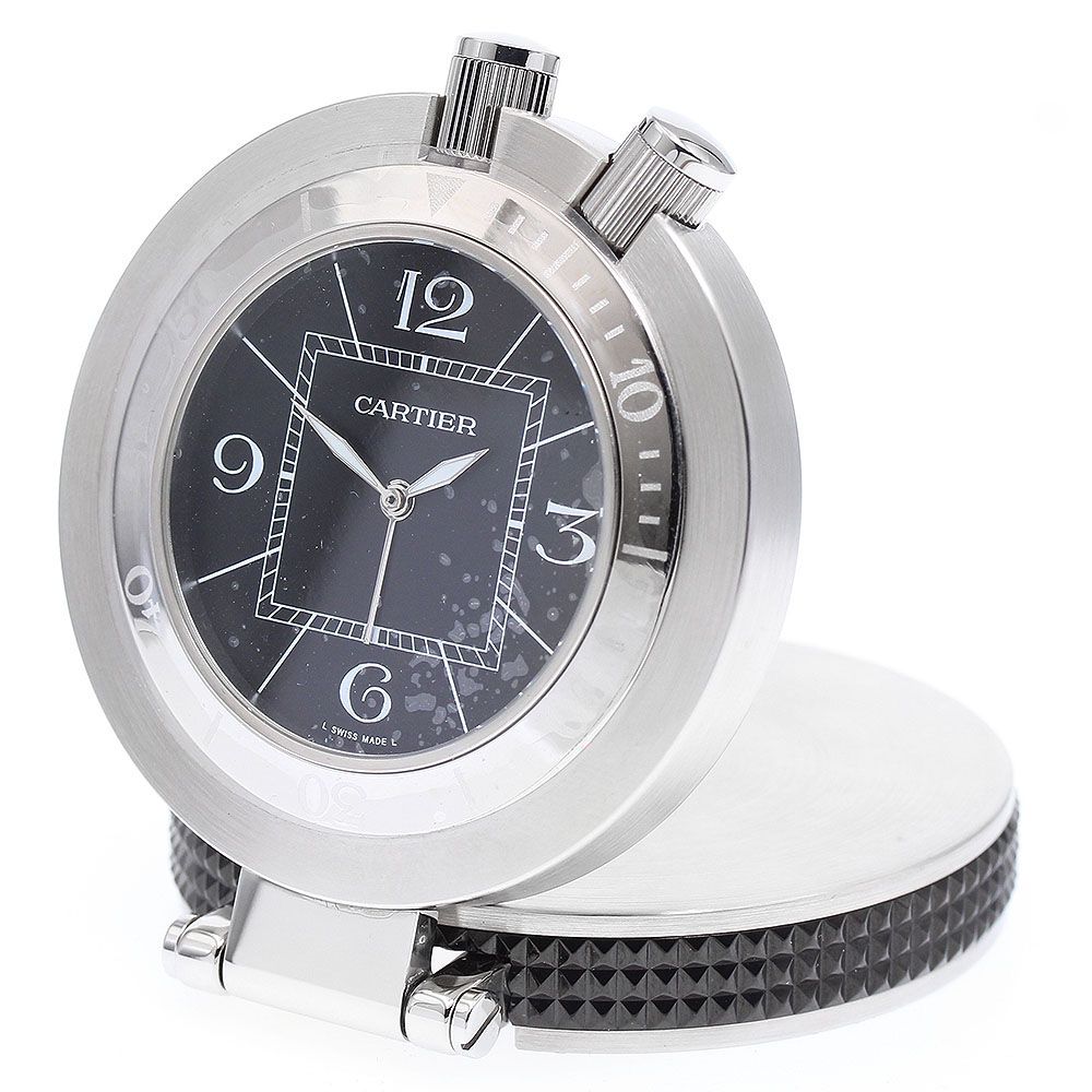 カルティエ CARTIER パシャシータイマー 置時計 トラベルクロック アラーム クォーツ き_877270 TALLINNNEXPO_COM