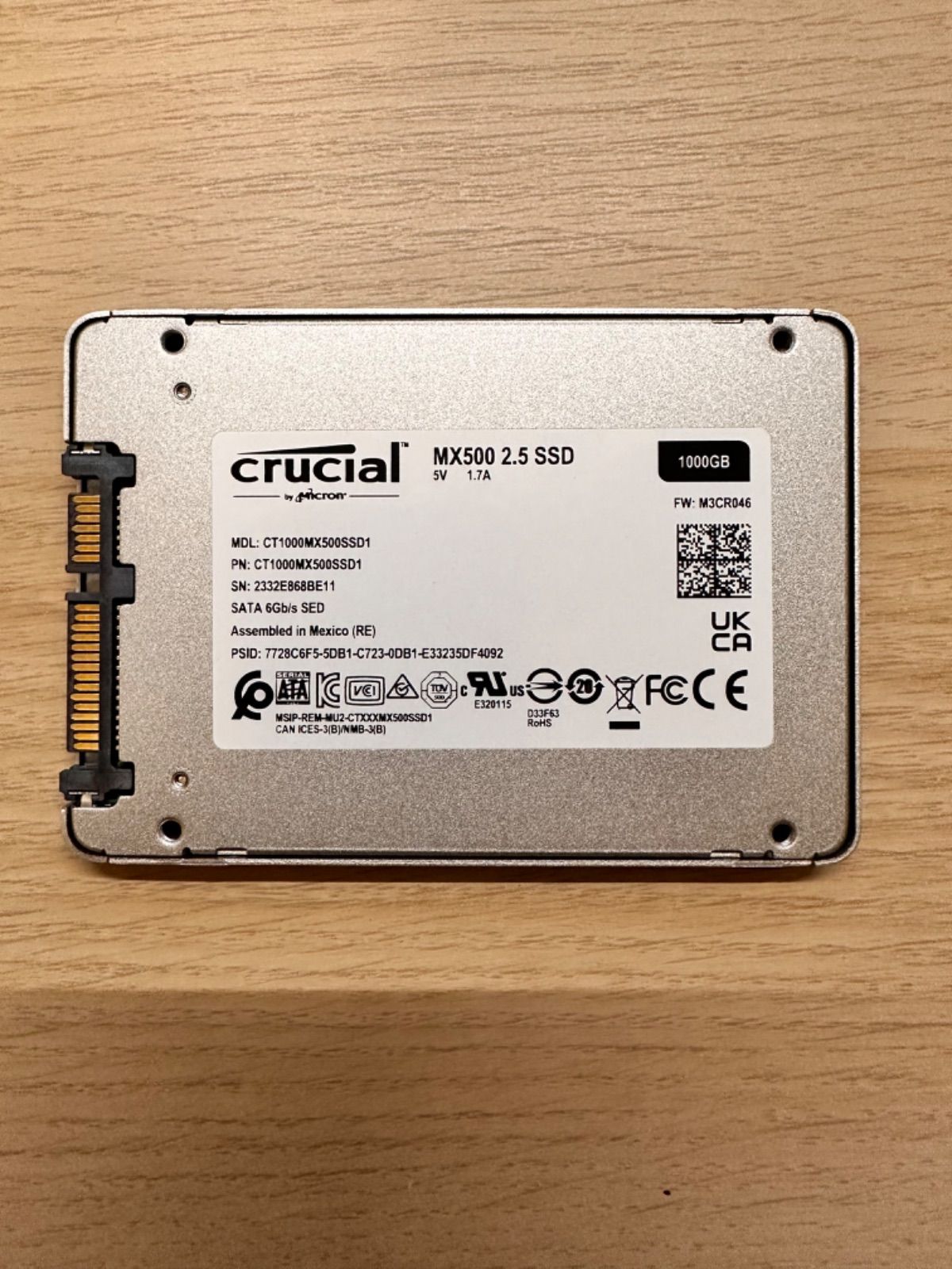 美品＞Crucial SSD 1000GB MX500 2.5インチ CT1000MX500SSD1/JP - メルカリ