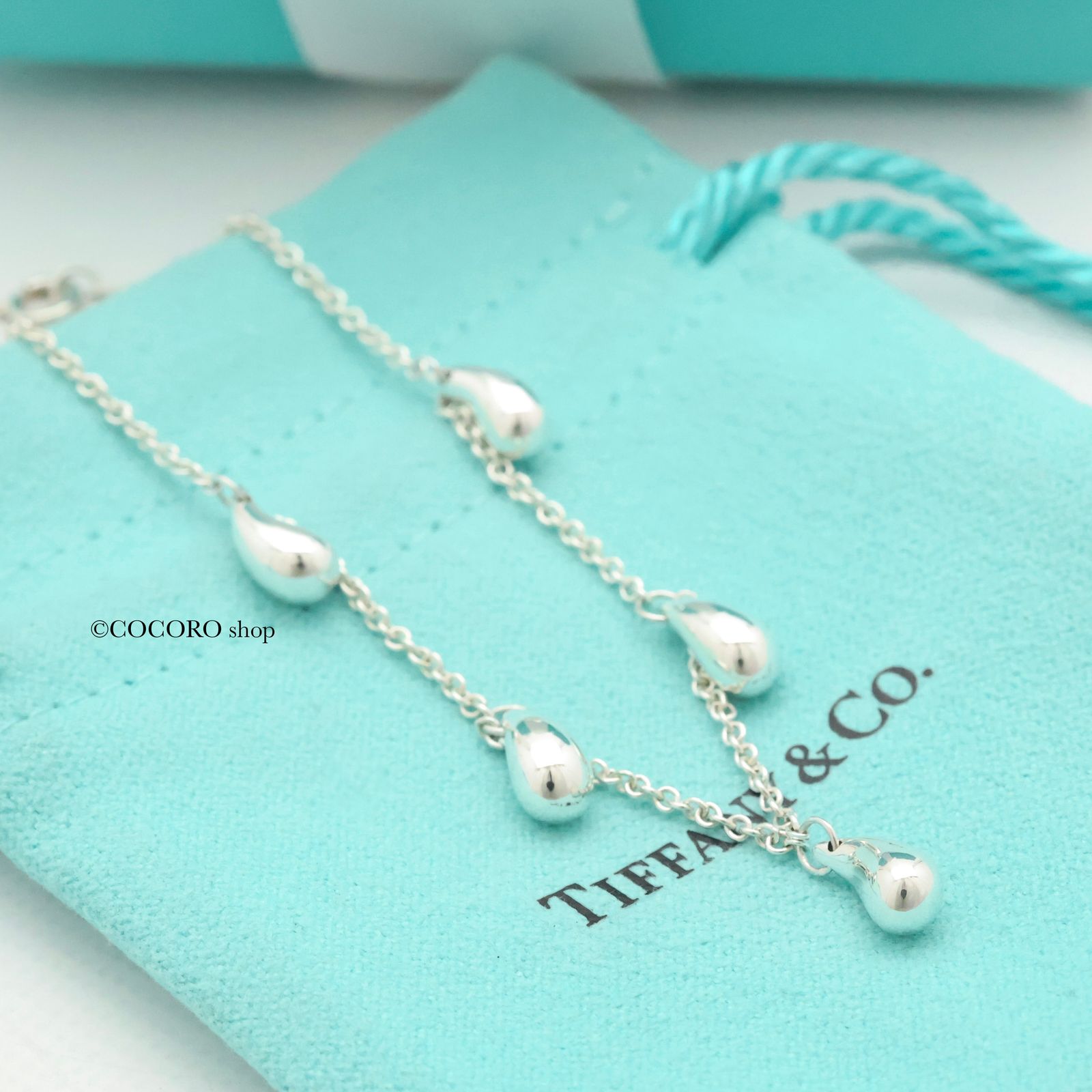 Tiffany & Co. AG925ブレスレット ティアドロップ TIFFANY&Co[ティファニー] ファイブティアドロップ ブレスレット