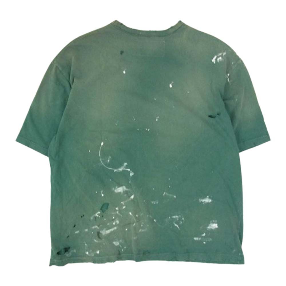 NEIGHBORHOOD ネイバーフッド 25SS 251OKNH-CSM04 SAVAGE CREWNECKーP サヴァージュ クルーネック ペイント ダメージ加工 カットソー グリーン系 XL【極上美品】【中古】 NEIGHBORHOOD ネイバーフッド 25SS 251OKNH-CSM04 SAVAGE CREWNECKーP