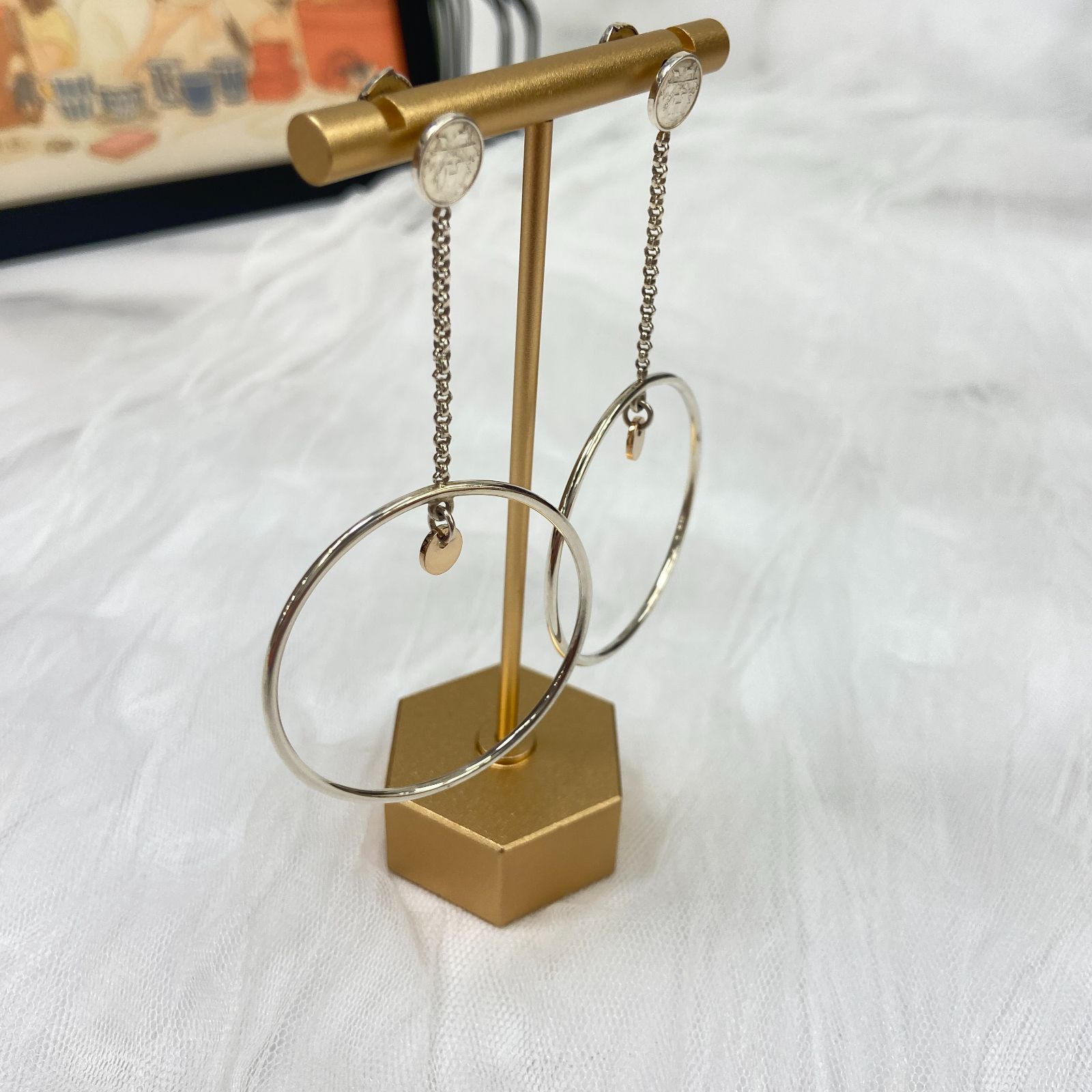 鑑定済み 】エルメス 《 エクスリブリス フープピアス 》 シルバー925 