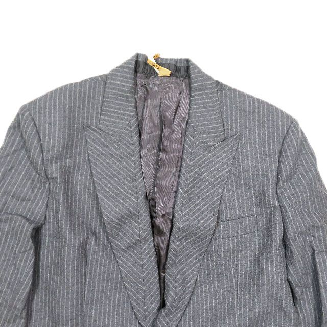ガリアーノ　グレー ストライプ テーラードジャケット ガリアーノグレー ストライプ テーラードジャケット