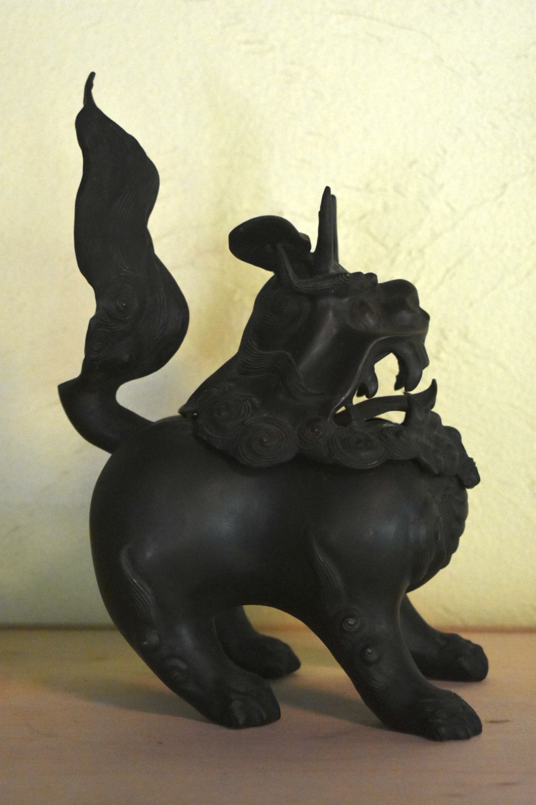 銅製香炉獅子彫刻 約24センチ sk38-01, 獅子龍香炉 銀香炉