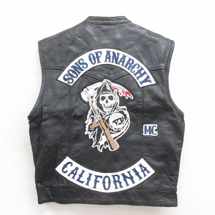 サンズオブアナーキー SONS OF ANARCHY バイカークラブベスト メンズバイカーベスト、SOAベスト、サンズオブアナーキーベスト