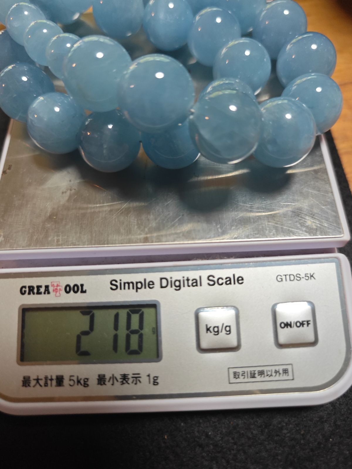 ミルキーアクアマリン k18wg 特大玉 18mm 218g - メルカリ