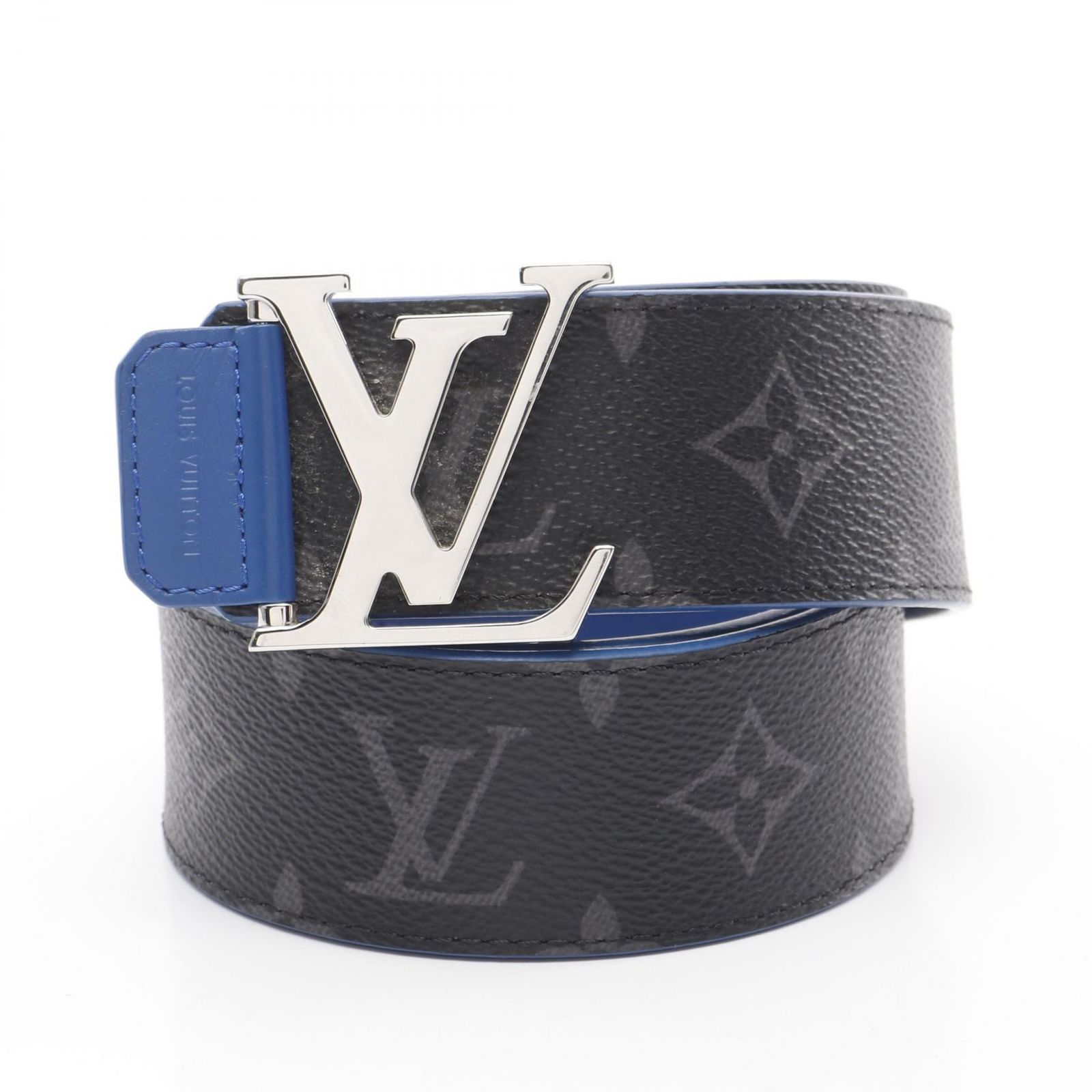 ルイ ヴィトン LOUIS VUITTON ベルト LVタグ モノグラムエクリプス M0720 PVCコーティングキャンバス レザー ベルト メンズ Used A