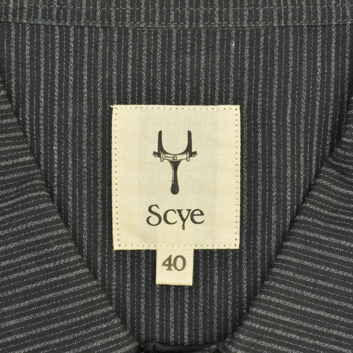 40【Scye】1109-31069 ストライプパジャマ長袖シャツ