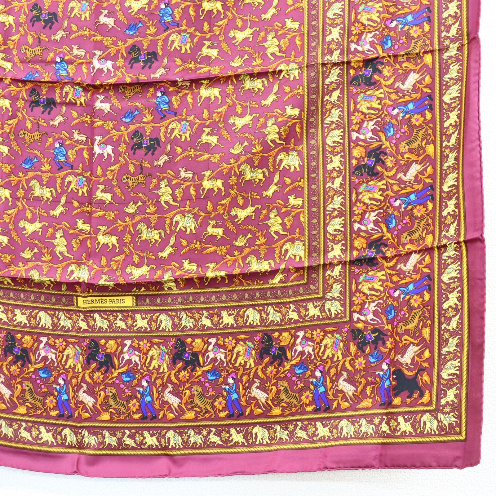 美品 HERMES エルメス カレ90 インドの狩猟 CHASSE EN INDE