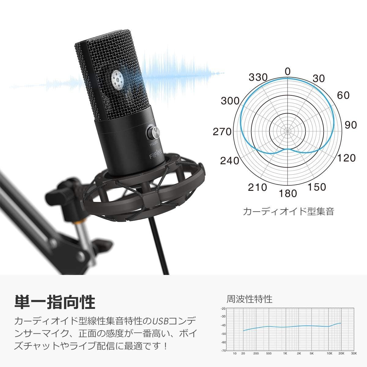 FIFINE マイク ゲーミングマイク - 配信機器・PA機器