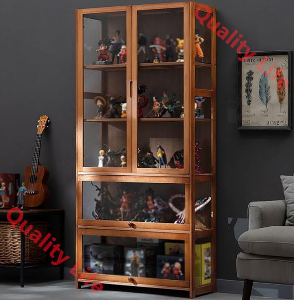 銀狼【新品】コレクションケース フィギュアケース 3段ワイド 棚 ブラック JAJAN コレクションケース ワイド 開き戸 ハイタイプ 本体 幅83cm 奥行