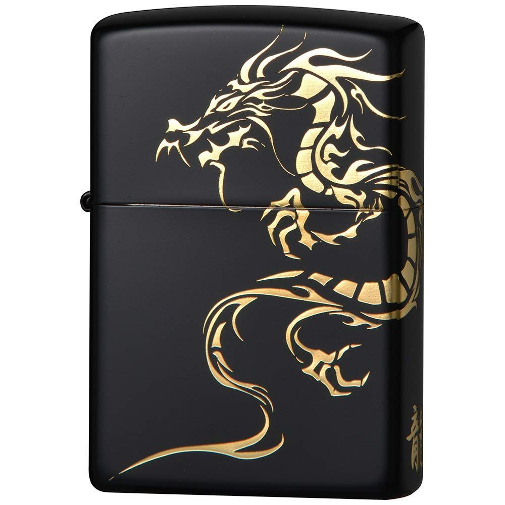 ZIPPO(ジッポー) ライター ブラック タイガー & ドラゴン 2面エッチング 2BKG-DR - メルカリ