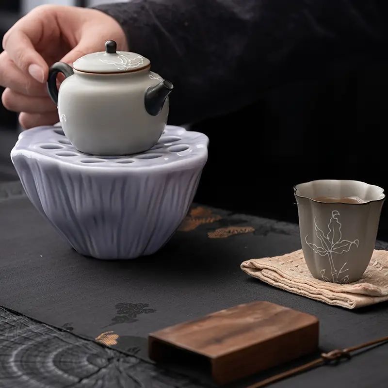 陶芸 茶道具 花瓶 優雅お茶器 陶器製 丸型花器 陶芸 茶道具 花瓶 優雅お茶