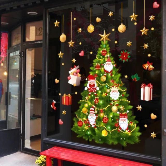 メルカリShops - ☆特大☆クリスマス ウインドー ウォールステッカー クリスマスツリー 窓シール