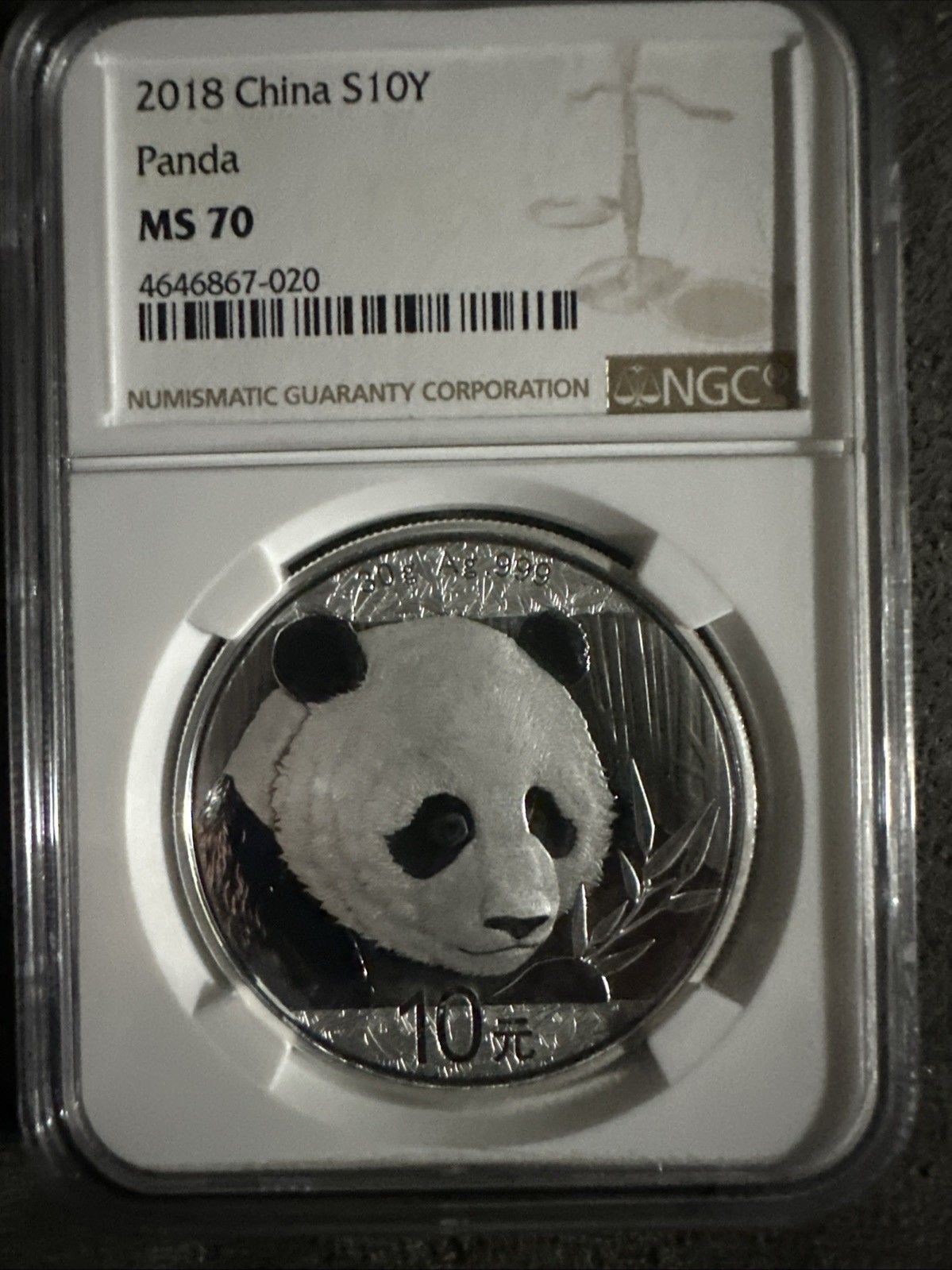 2018 China Silver S10Y Panda Coin NGC MS 70 Early Releases 35th Anniversary