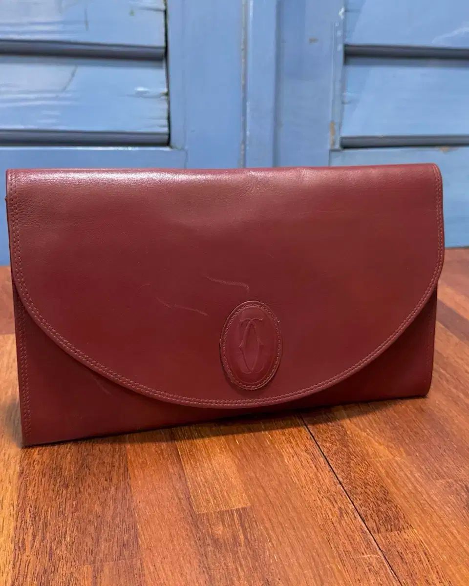80s Cartier カルティエ ボルドー クラッチ バッグ