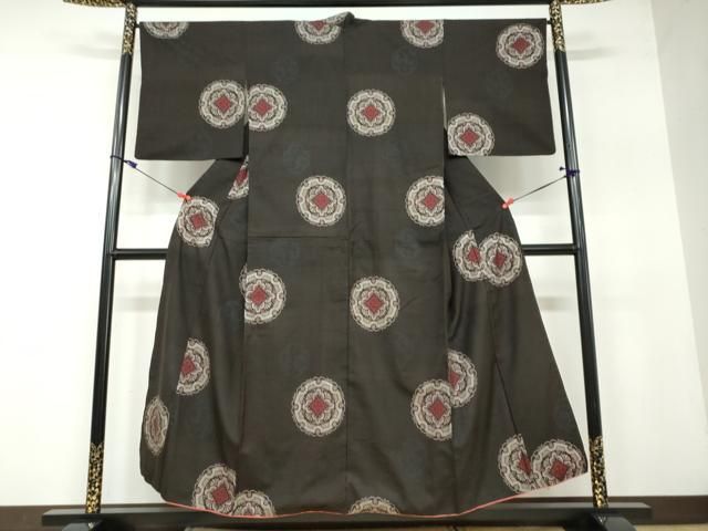 平和屋着物■本場大島紬　菱繋ぎ　逸品　az5138