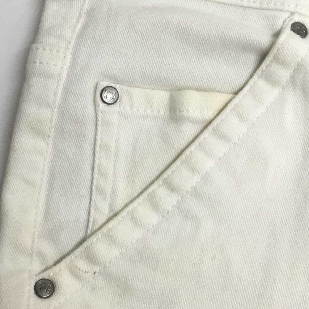 パーリーゲイツ パンツ 白 ポケット口ロゴ刺しゅう 30周年 裏地ニコ