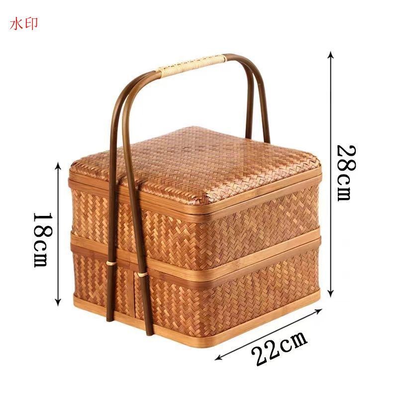 2層茶道具 飯盒職人手作 竹製 手作 茶器 收納 おとずれる 漆器 茶
