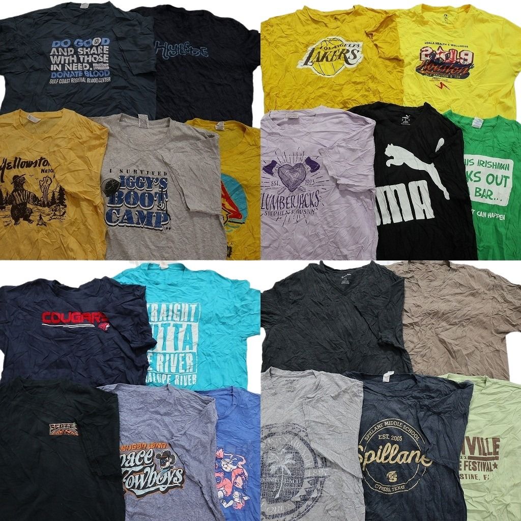 古着卸 mix プリント 半袖Tシャツ 20枚セット メンズ XL NBA レイカーズ 英文字プリント 古着 NA0095