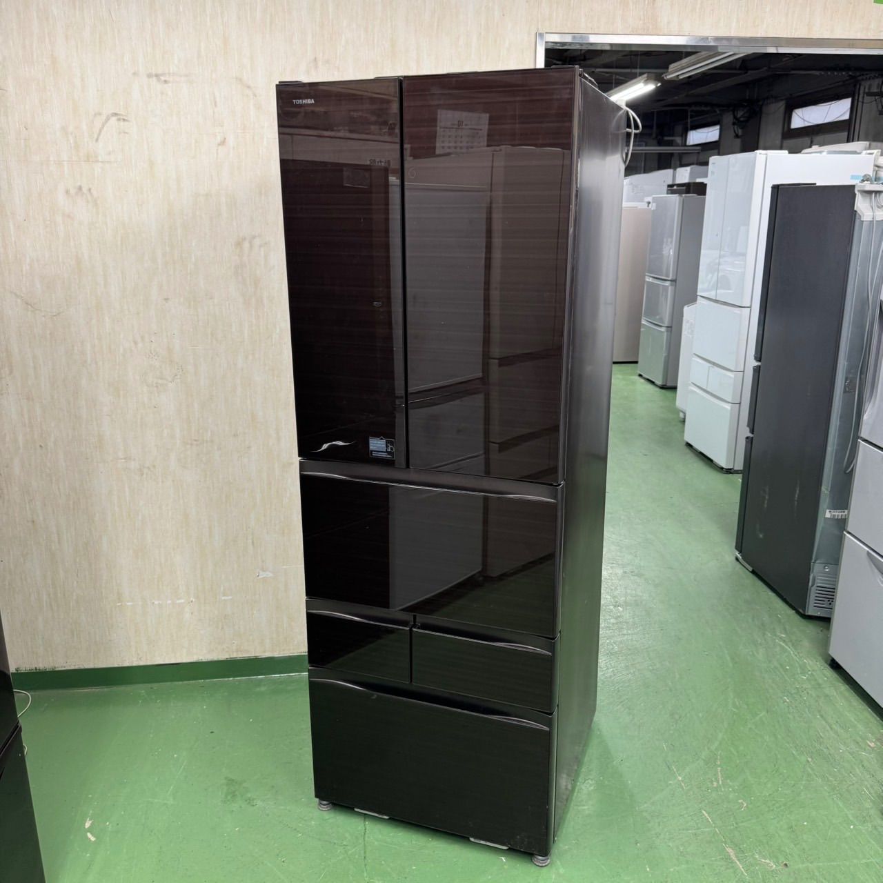 126 TOSHIBA 大型冷蔵庫 ブラウンカラー 大容量 508L 500L以上 小型 家庭用 フレンチドア ブラウンカラー 自動製氷
