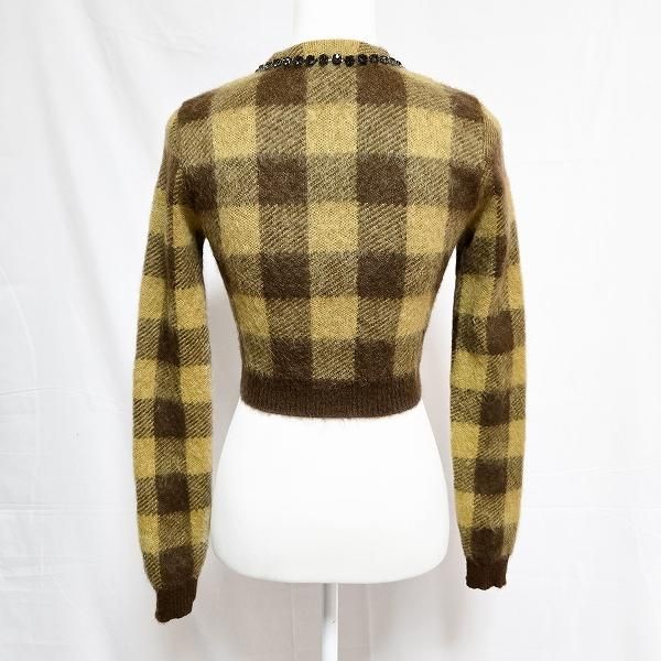 wnc ヌメロヴェントゥーノ N°21 カーディガン 36 黄色 茶 ショート丈